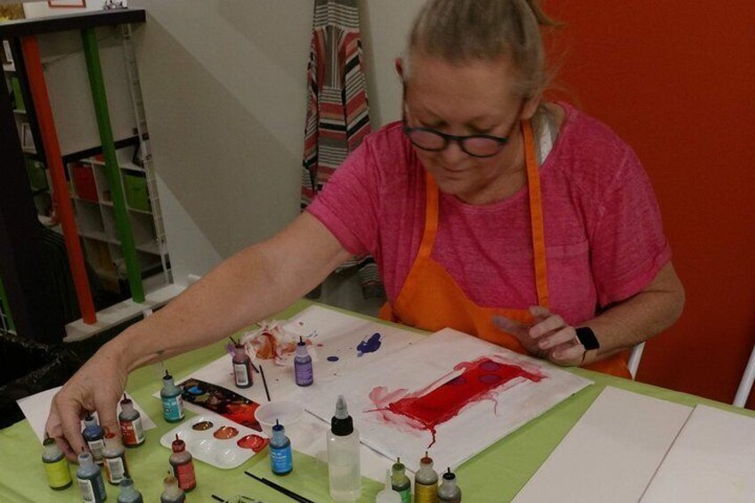 Alcohol Ink Landscape Art Class in Estes Park
