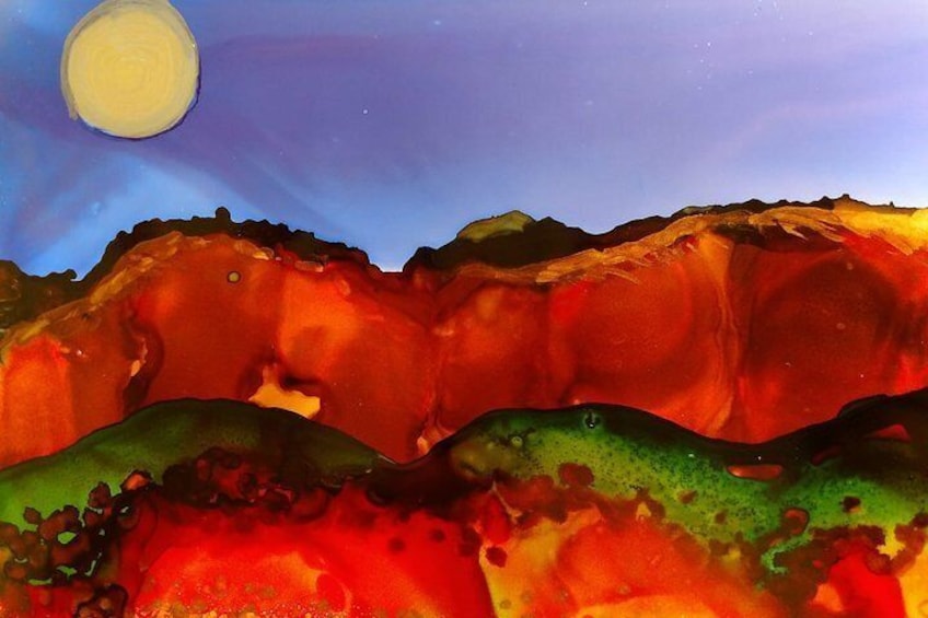 Alcohol Ink Landscape Art Class in Estes Park