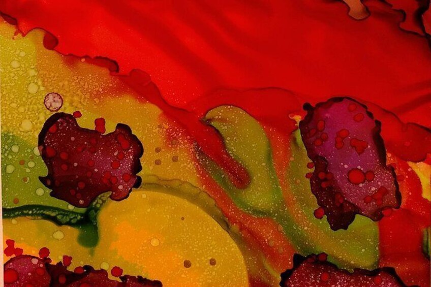 Alcohol Ink Landscape Art Class in Estes Park