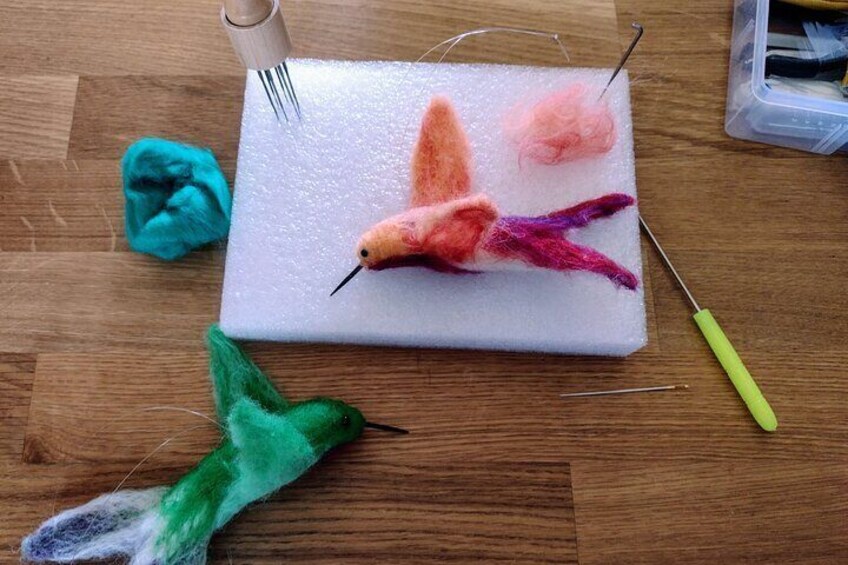 Felting Hummingbird Ornament Class in Estes Park