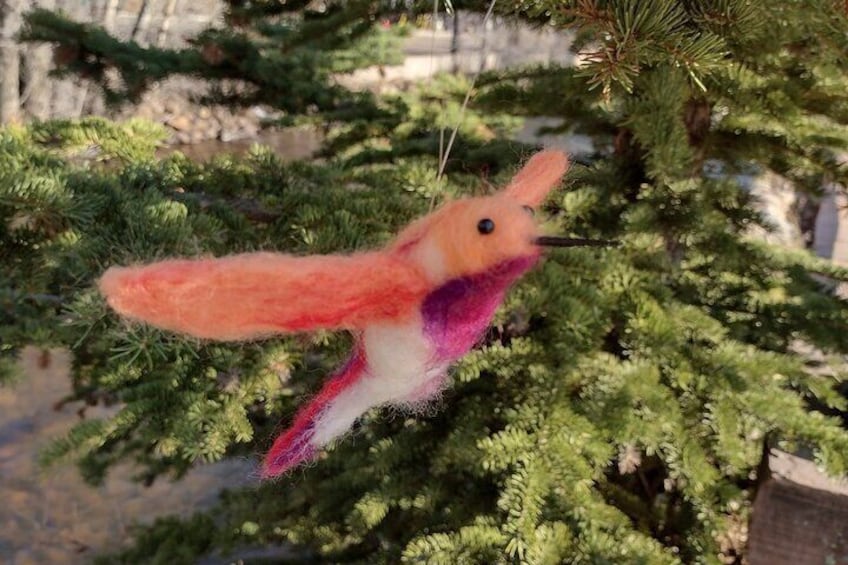 Felting Hummingbird Ornament Class in Estes Park