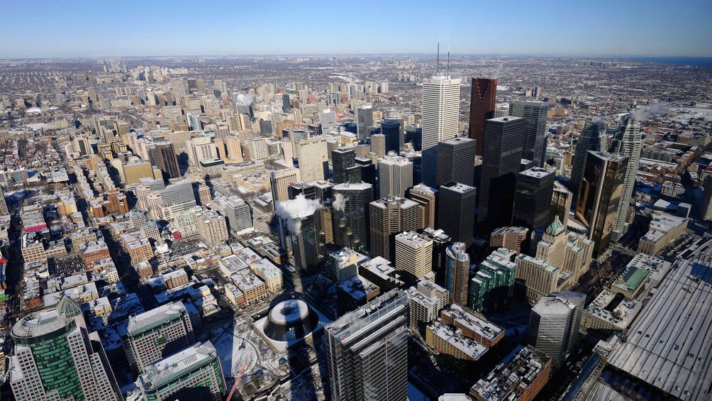 Helicopter view of Toronto's skyline