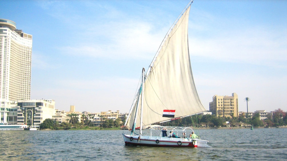 Felucca Cruise on the Nile on a clear blue sky day 