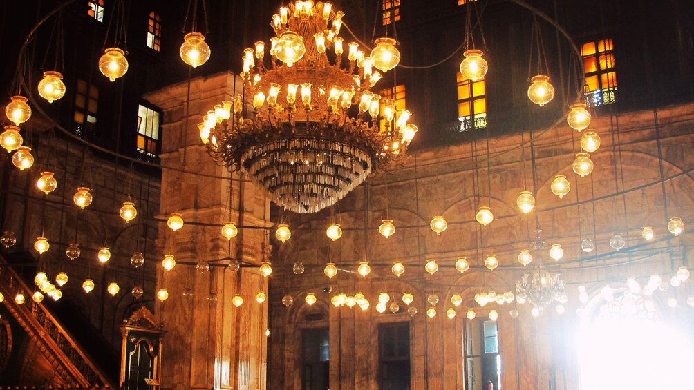 Chandelier inside citadel in Cairo