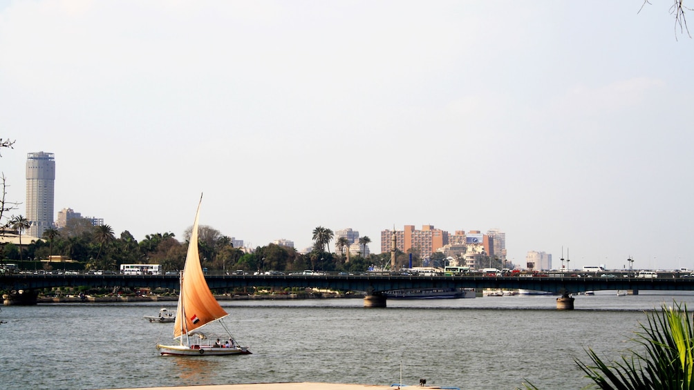 Day view of the River Nile during the day in Cairo 
