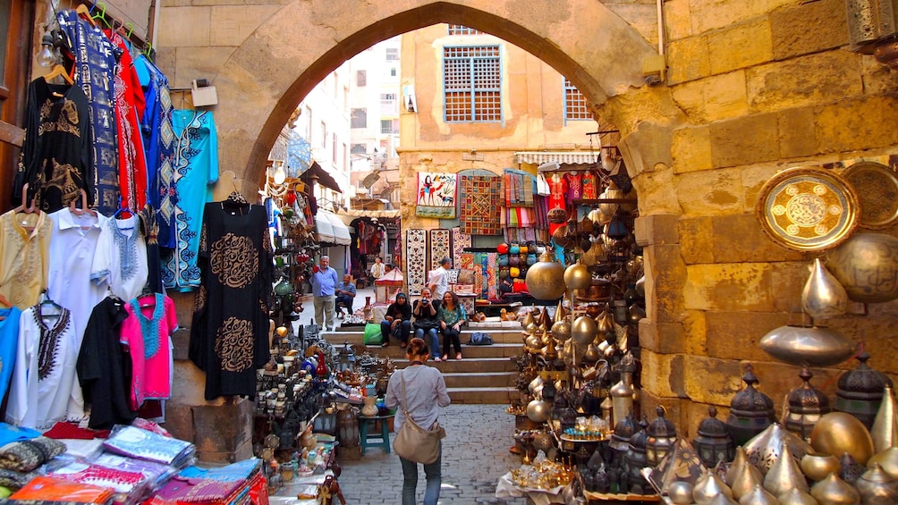 View inside the Khan el-Khalili bazaar in Cairo
