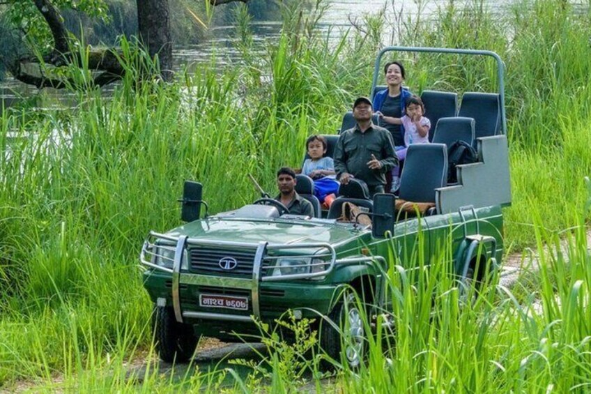 Jeep safari inside National park