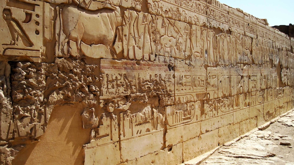 carved wall in luxor