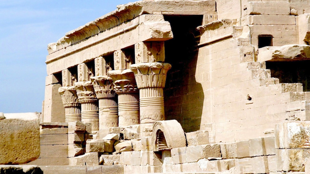 carved stone columns in luxor