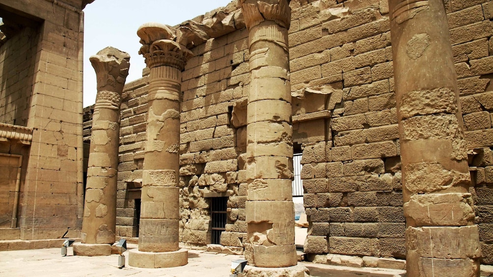 Pillars and wall at Kalabsha Temple in Aswan