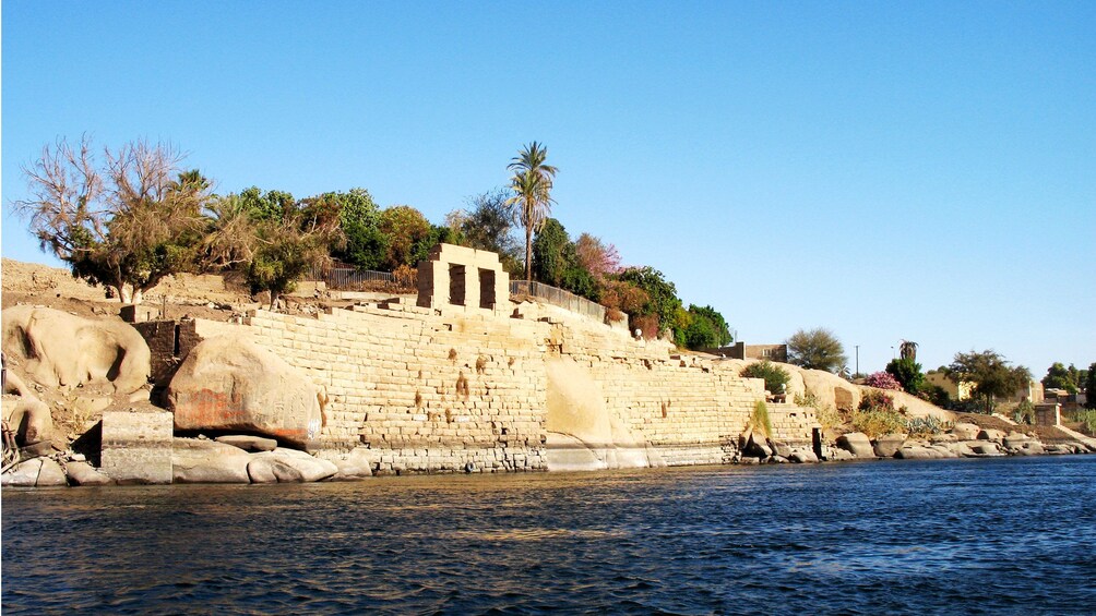 Ruins of an ancient fortress on Elephantine  Island in Aswan