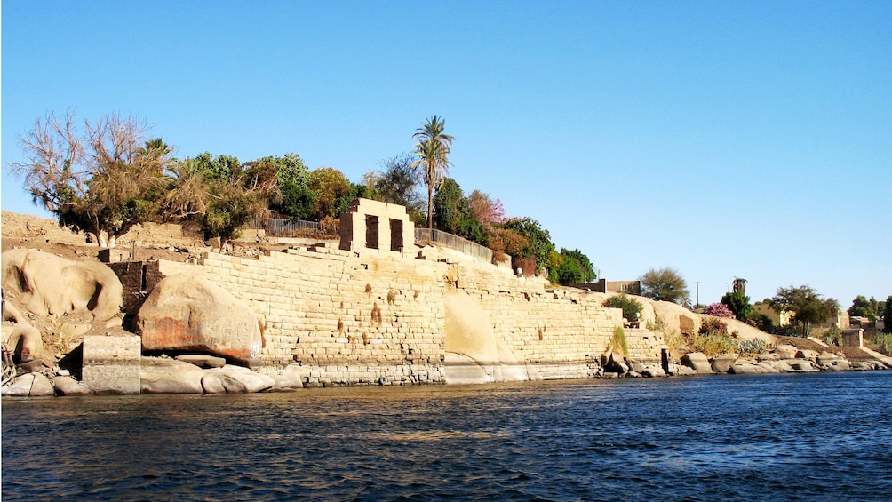 Ruins of an ancient fortress on Elephantine  Island in Aswan