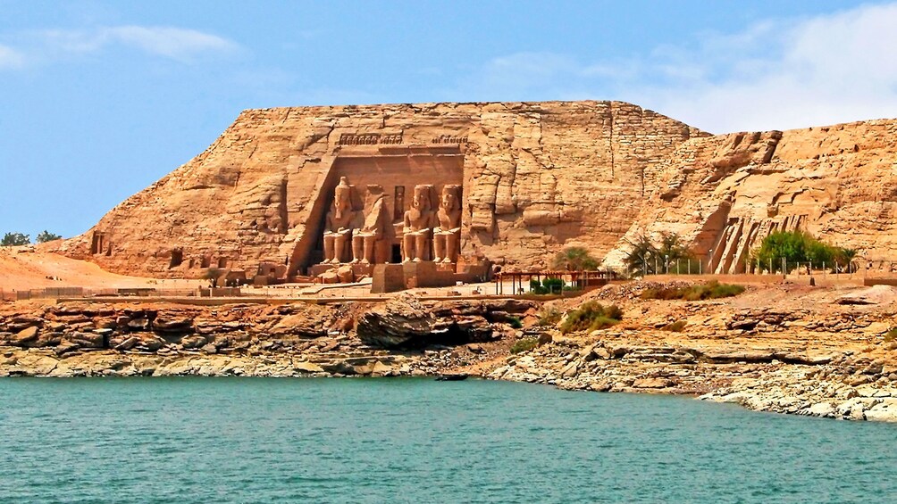 Temple of Abu Simbel along the bank of the Lake Nasser near Aswan