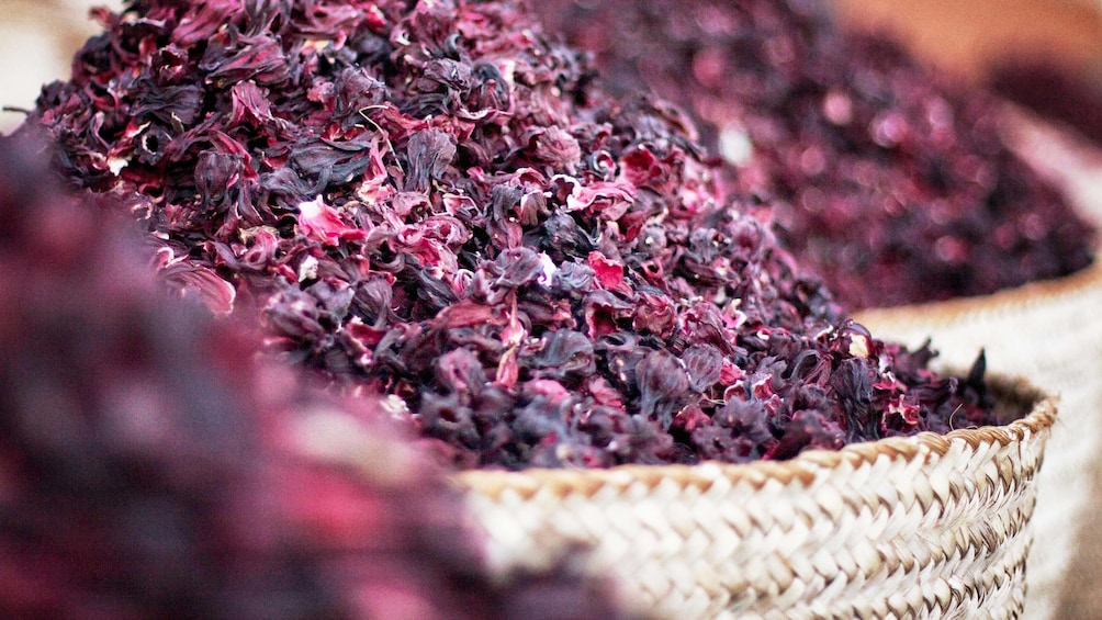 Basket of flower petals