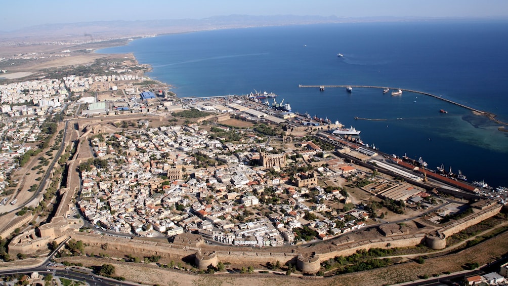 Aerial view of coast city in Cyprus