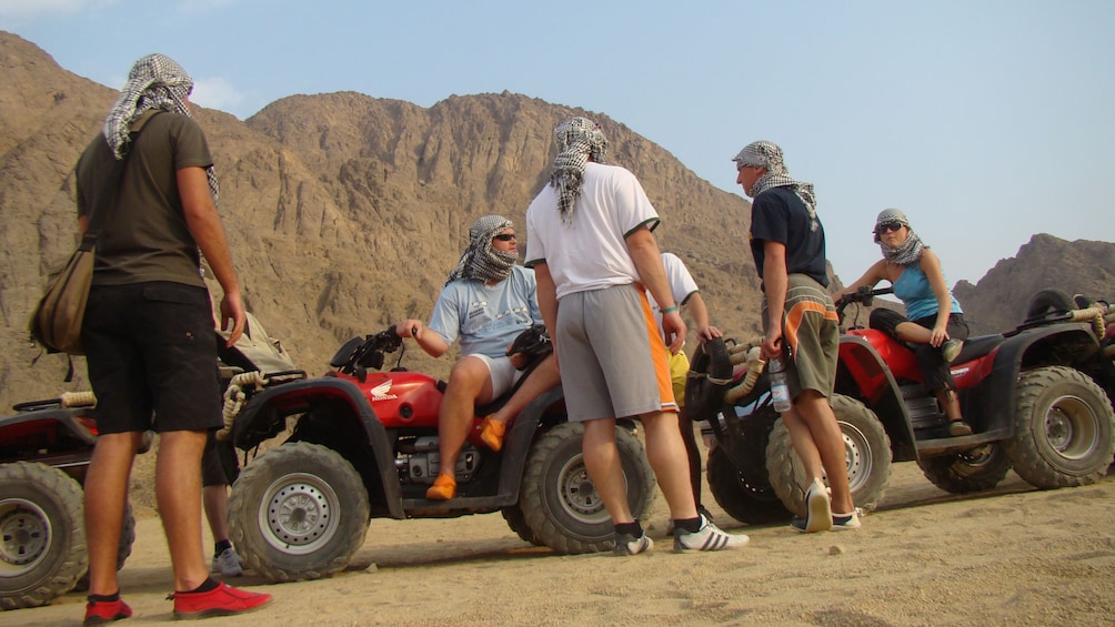 quad bikers stopped in the desert in Sharm el Sheikh
