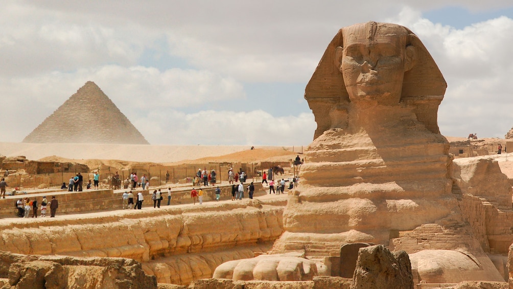 sphinx and pyramid in egypt