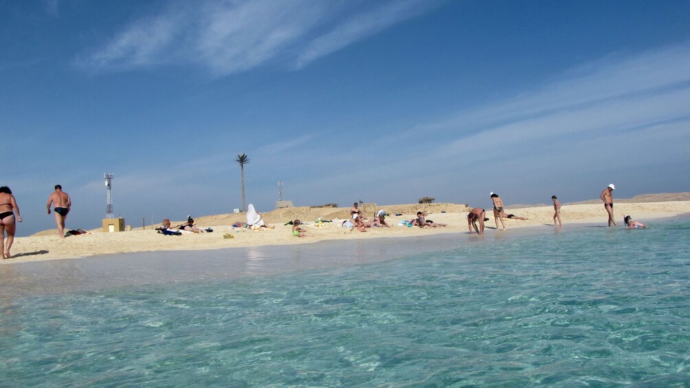 People on a beach in Mahmaya