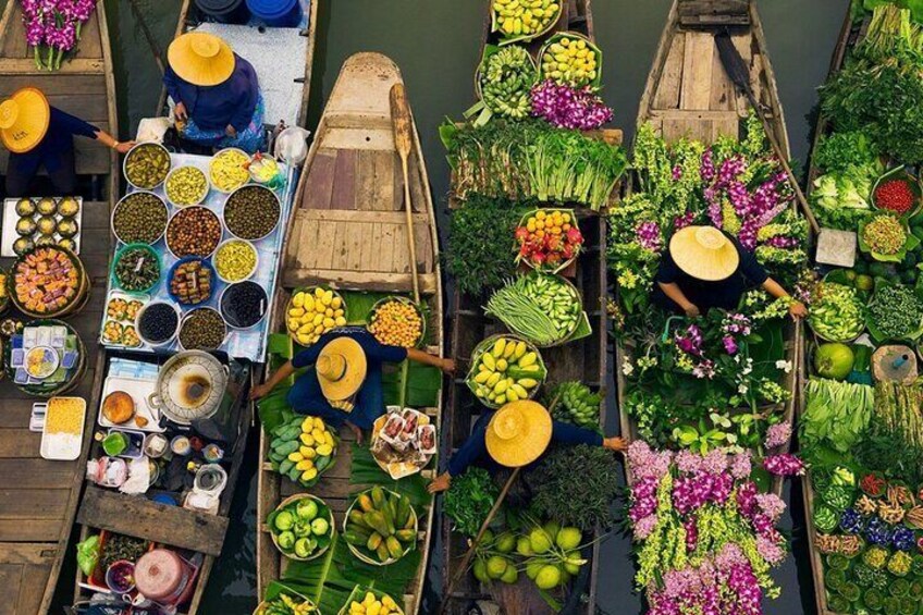 Explore Bangkok Floating Market and Ayutthaya by Road