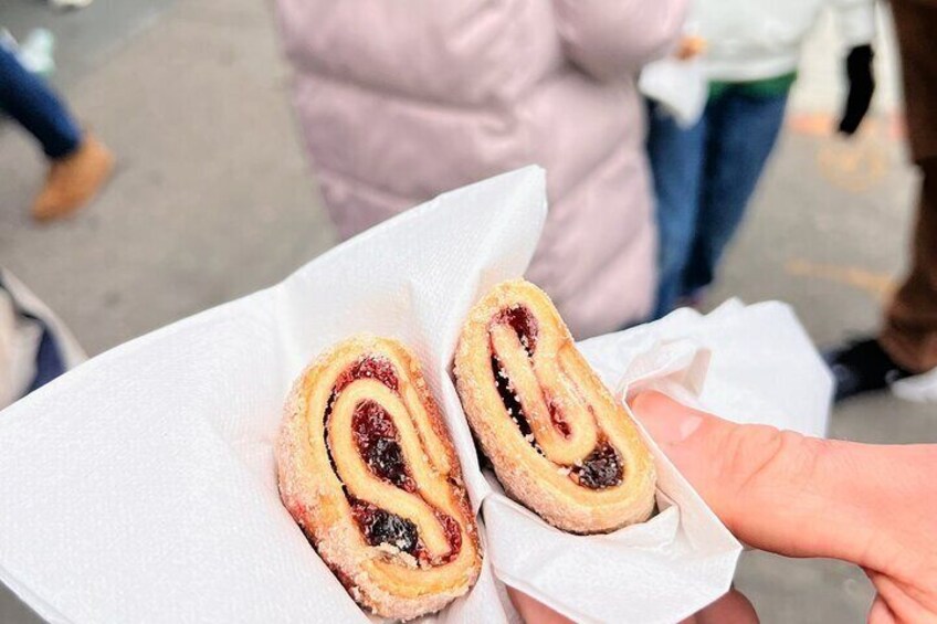 The rugelach at Russ and Daughters is just the right amount of sweet. They also have a savory side. 