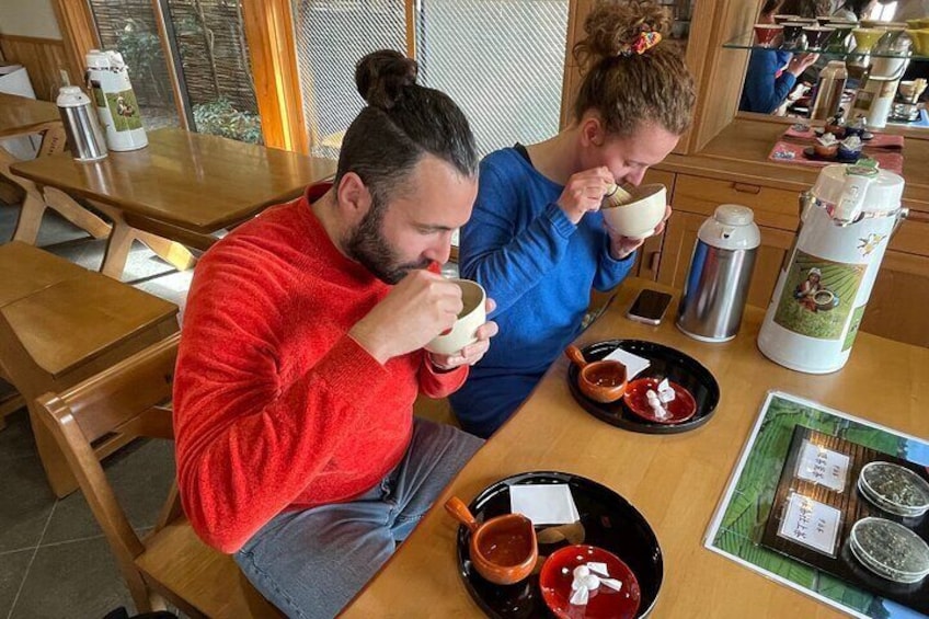 Enjoying traditional tea in the splendor of Uji