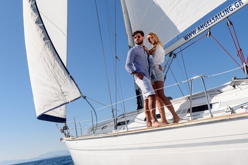 Santorini Private Daytime Sailing Cruise with Meal, Drinks &Transfer included