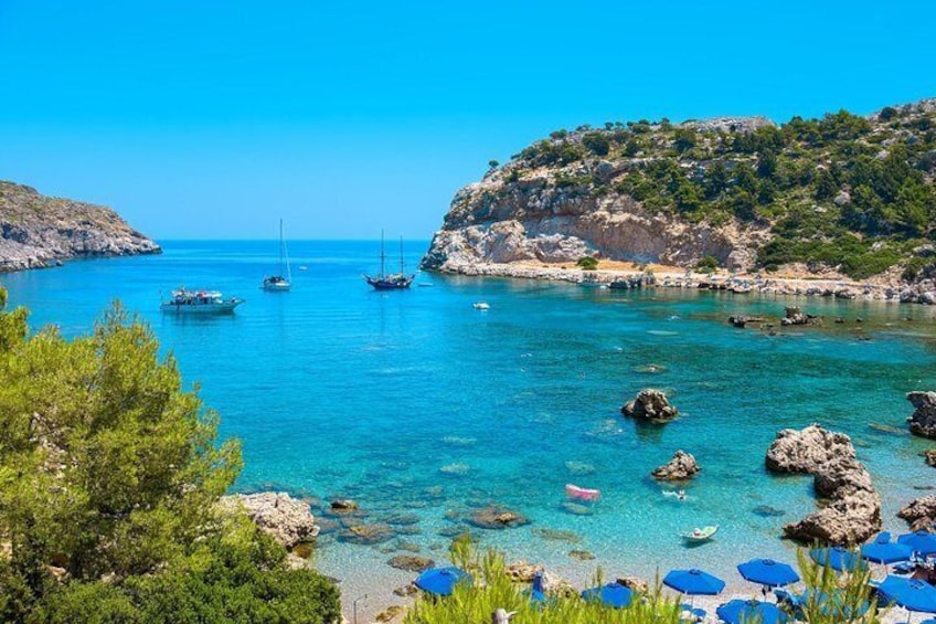 Private Day Trip to the most beautiful beaches of Rhodes on a traditional boat