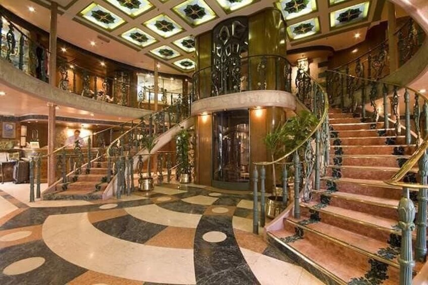 The lobby of one of our cruise ships, we just deal with the 5stars Delux nile cruise ships
