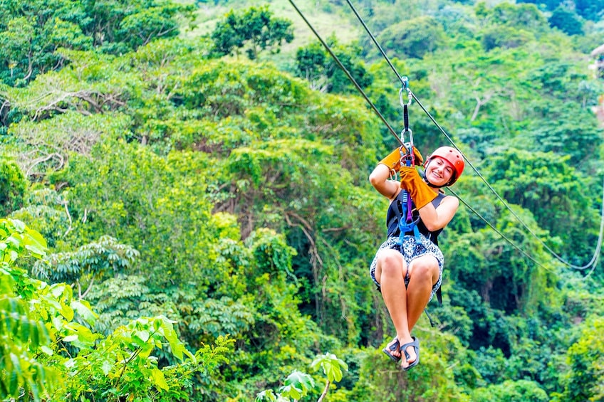 Mountain Zipline Adventure with Fresh Fruits & Drinks