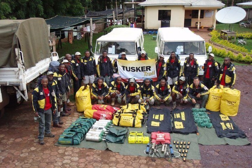 Tusker provides the highest crew pay starting when they prep as well as climb. We also provide pensions & medical benefits for our crew & families. Our Crew is our Family, We Take Pride in Their Care.