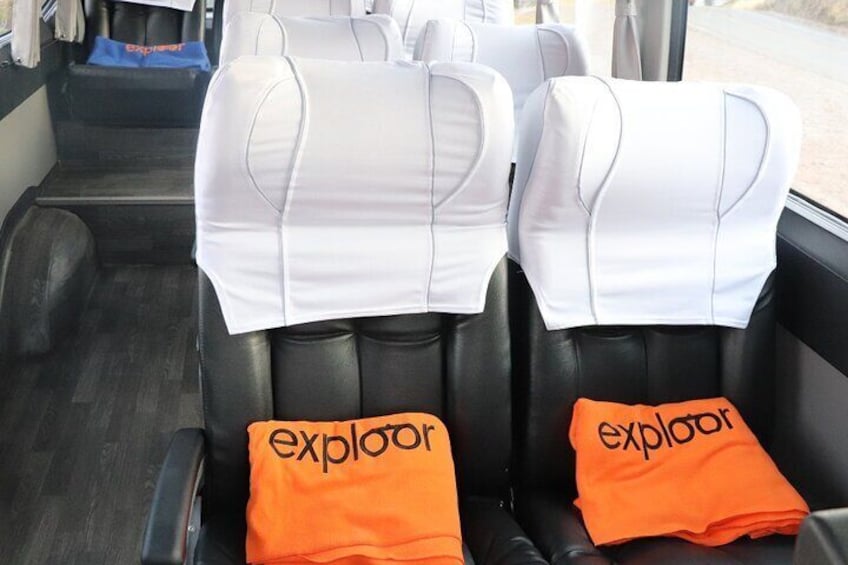 Comfortable transportation in modified seats, instead of the typical touristy small and hard seats.