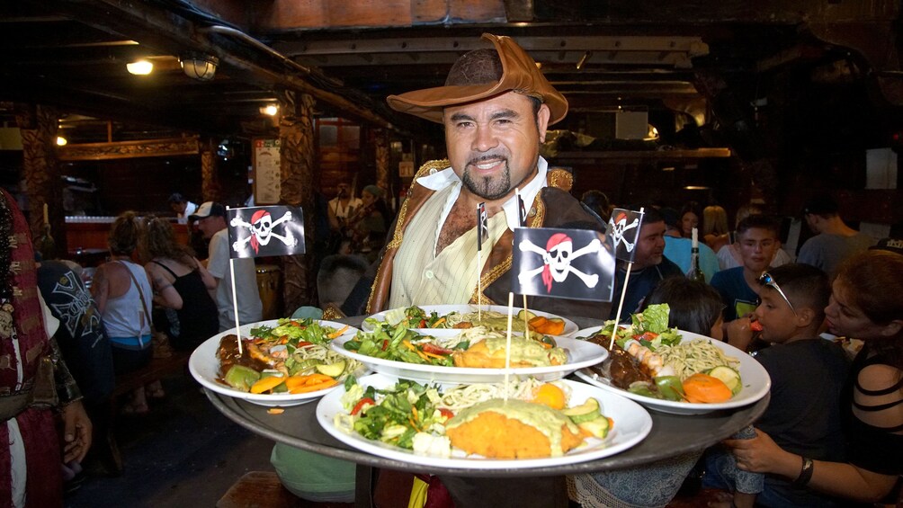 Cuisine being served in galley during Sunset Cruise in Puerto Vallarta