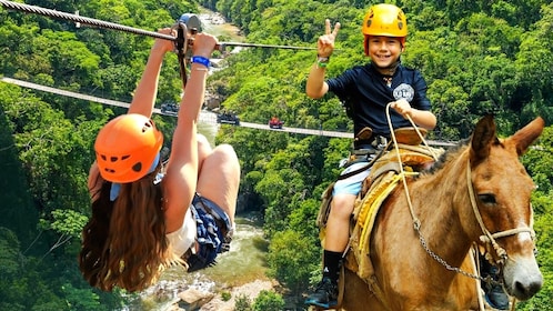 Puerto Vallarta Canopy Tour: Zip-lines and mule ride 