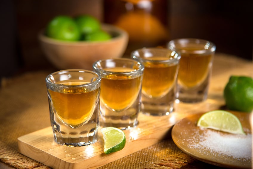 Four shots of tequlia