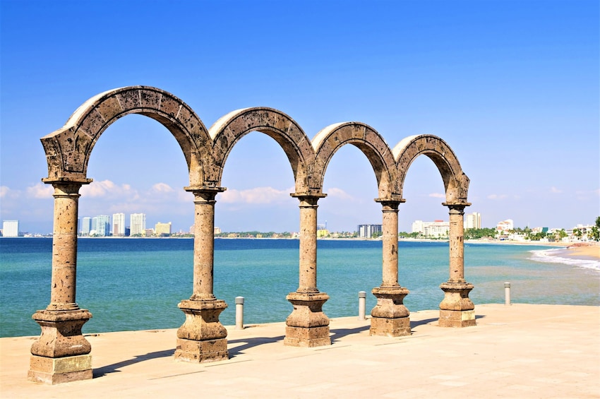Old arches overlooking the ocean in Puerto Vallarta 