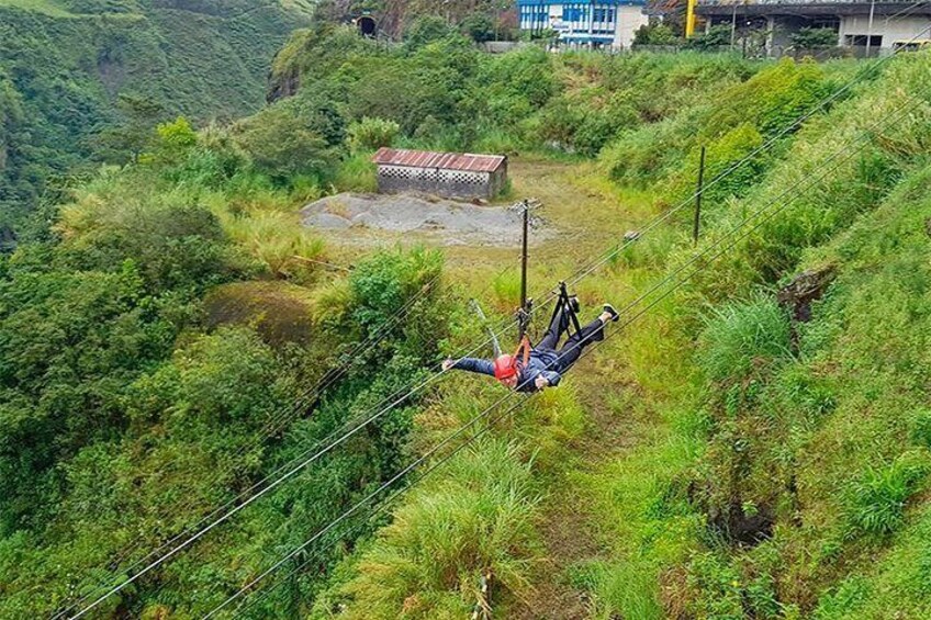 Zipline in the Pastaza riverside.