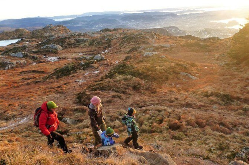 Show item 1 of 12. Bergen Classic. Hiking from Mount Ulriken to Mt Floyen. Vidden trail.