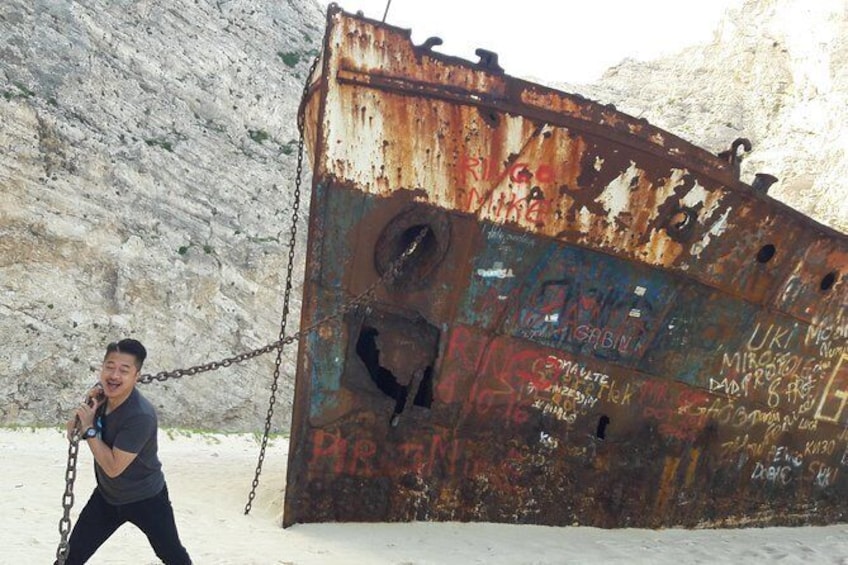 Show item 3 of 20. Zakynthos island: One day tour to Navagio Shipwreck Beach Blue Caves & top view