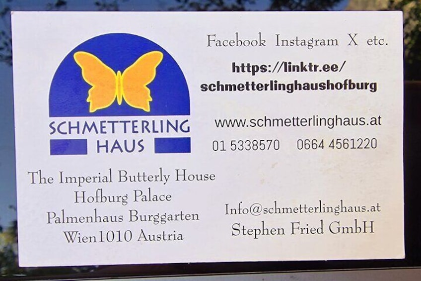 Schmetterlinghaus - Imperial Butterfly House Vienna Admission Ticket 