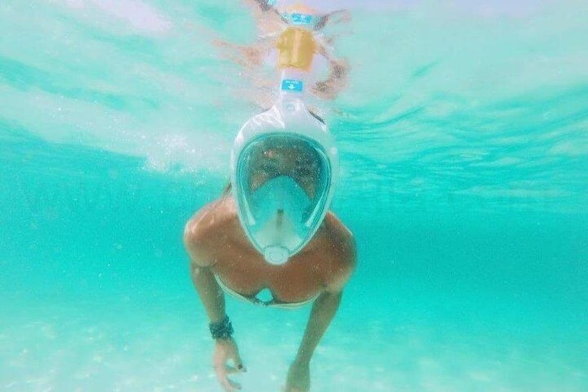 Our rental prices include snorkel equipment with Easy-Breathe masks.