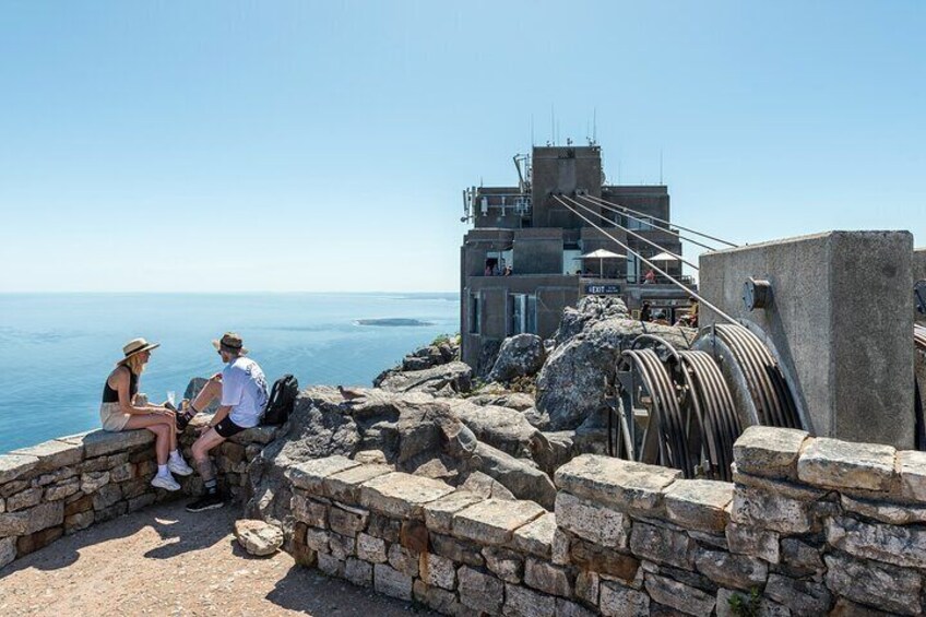 tourists on top of table mountain