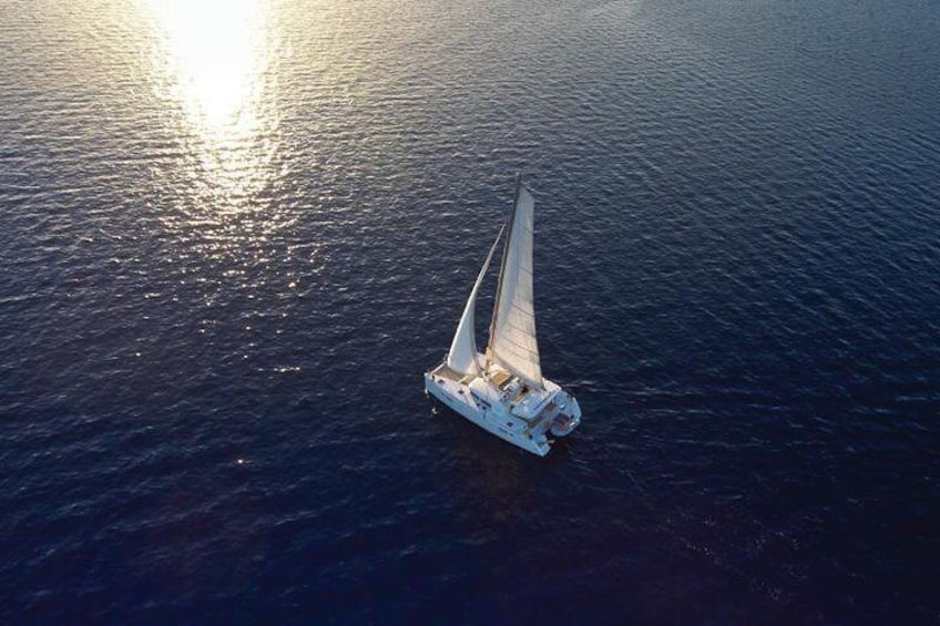 Half-Day Semi-Private Catamaran Cruise in Santorini