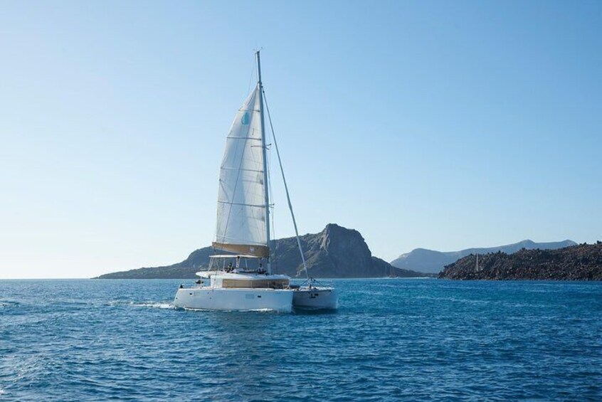 Half-Day Semi-Private Catamaran Cruise in Santorini