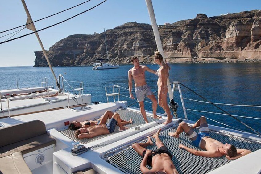 Half-Day Semi-Private Catamaran Cruise in Santorini