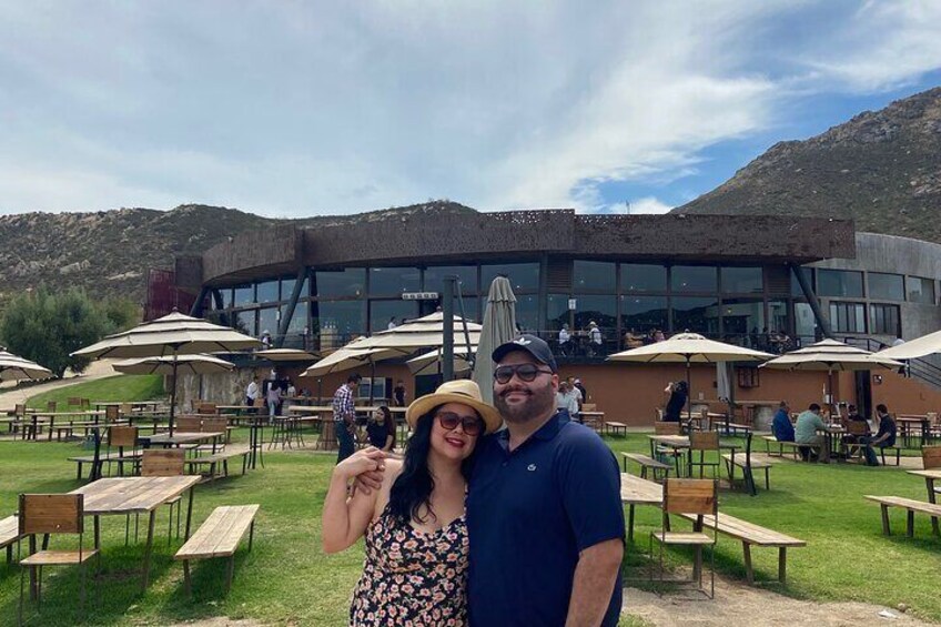 Vacations couple wine tasting in Mexico