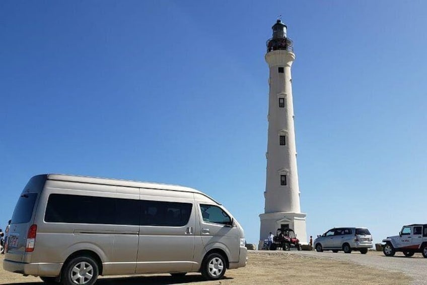 Our Air-conditioned bus at the California Lighthouse