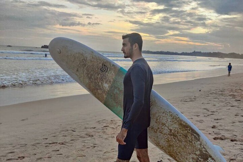 Surfing in Weligama