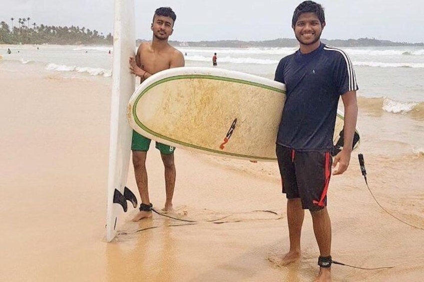 Surfing in Weligama