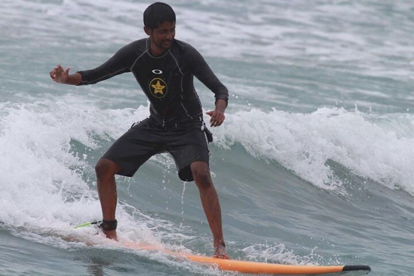 Surfing in Weligama