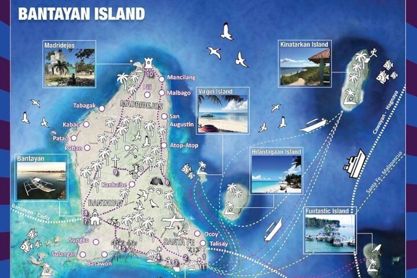 Map Bantayan Island and surrounding Islets